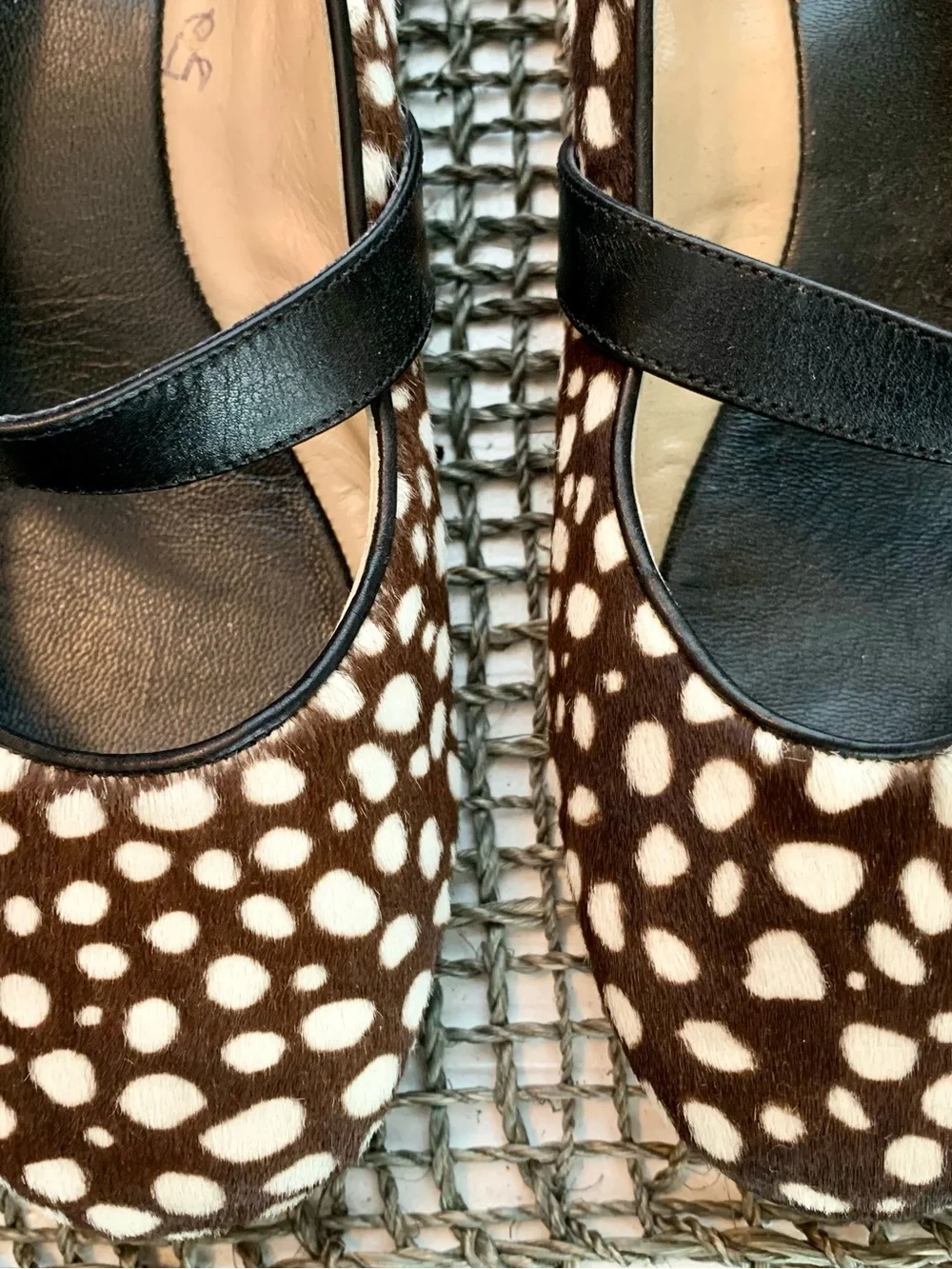 kate spade New York Spotted Calf Hair Mary Jane Heels
